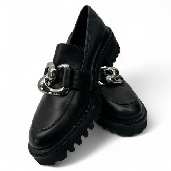 Aerosoles 7 New Women's Lilia Loafer Slip On Lug Modern Silver Buckle Women's - Picture 2 of 6